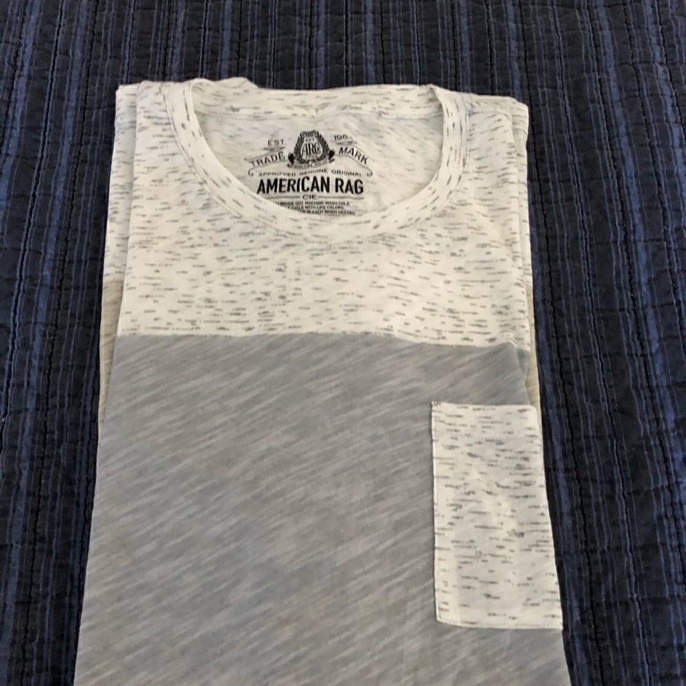 Shirt gray tee t-shirt american rag with pocket - Picture 3 of 4